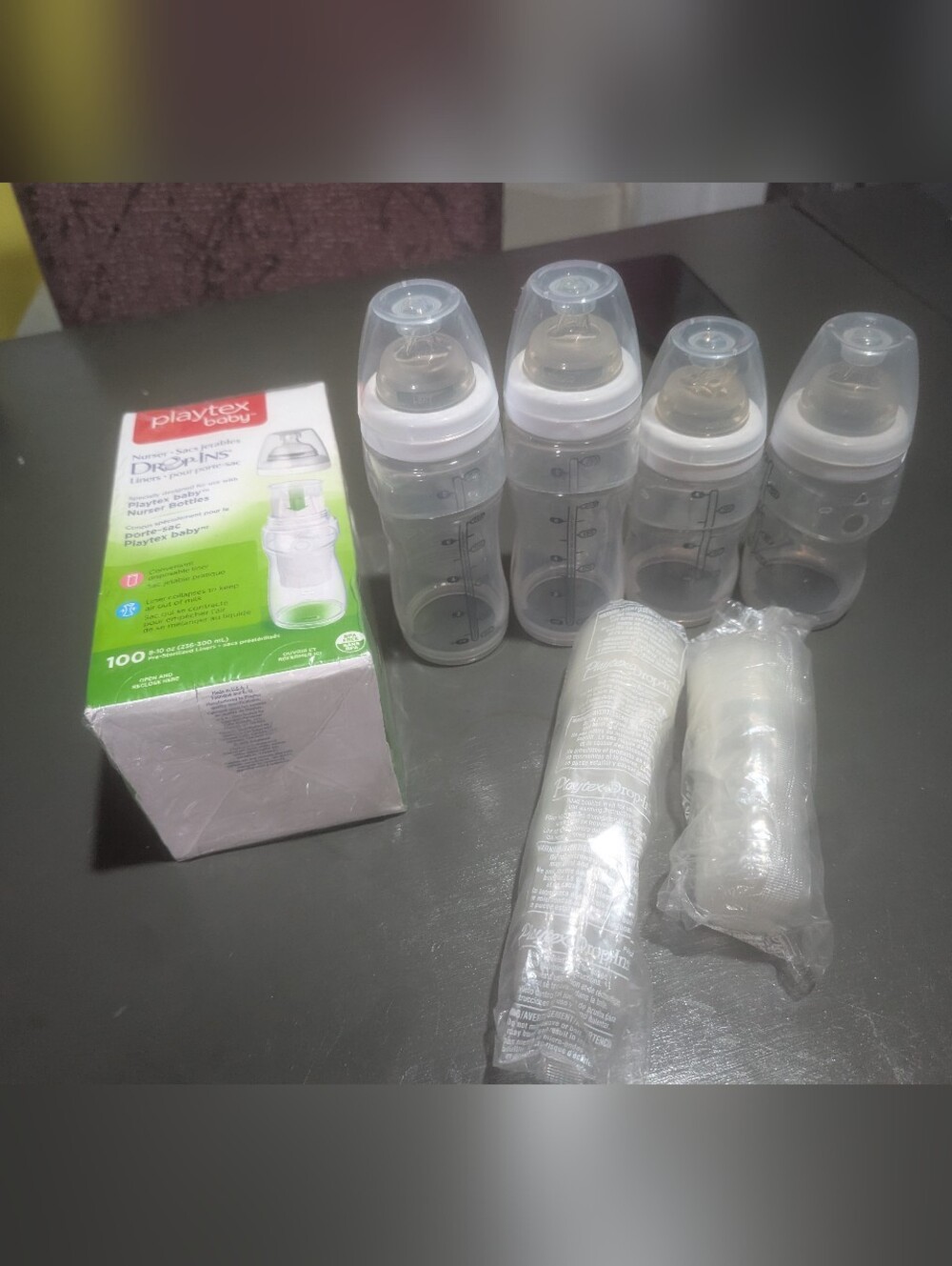 Playtex Drop In Liners + Bottles (2) 8oz (2) 4oz